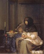Gerard Ter Borch Woman peeling an apple Germany oil painting artist